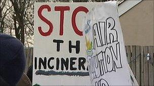 Incinerator protesters