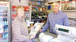 Maureen Smith and John Tresidder in the shop