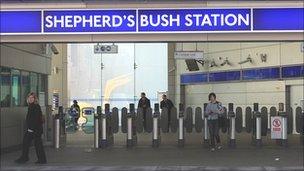 The entrance to Shepherd's Bush Tube station