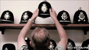 Police helmets