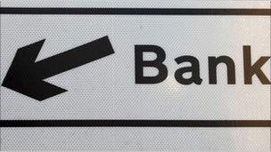 Sign pointing to Bank district