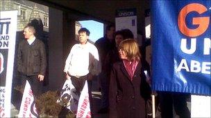 Protest at Aberdeen City Council