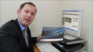 Cllr Roger Phillips with the new broadband strategy