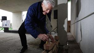 Sir James at the topping off ceremony of the new Dyson Building in Battersea