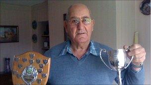 David Stirzaker with his trophies