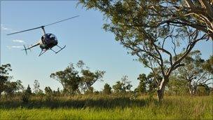 Helicopter round-up, photo by BBC's Jasper Montana