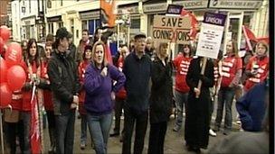 Protesters in Warwickshire