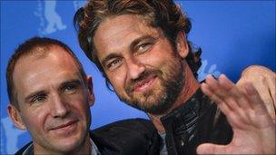 Gerard Butler with Ralph Fiennes at the Berlin Film Festival