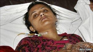 Shumaila, widow of Mohammad Faheem, in hospital before her death