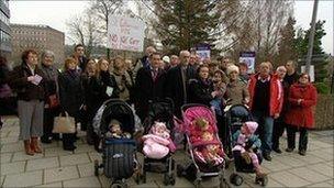 Parents protesting