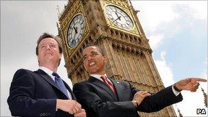 David Cameron and Barack Obama at Big Ben