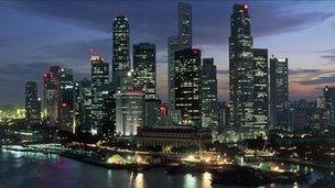 The skyline of Singapore