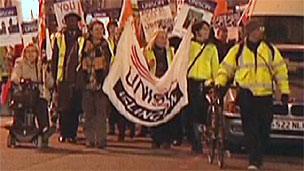 Protesters marched along Islington's Upper Street