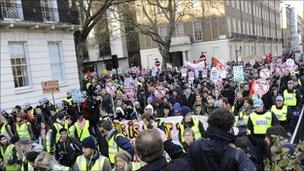 London demonstration against fees