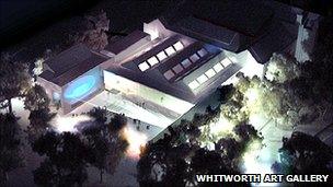 An artist's impression of the new Whitworth Art Gallery extension