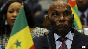 Senegal's President Abdoulaye Wade (file photo)