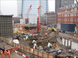 "Baby Shard" construction site at London Bridge