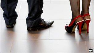 Shoes of a man and woman