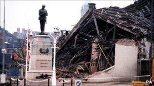 Aftermath of the Enniskillen bomb in 1987