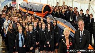 Richard Noble, Bloodhound Project Director, at Havering College last month