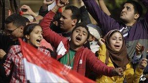 Young Egyptians in Tahrir Square, Cairo (12 Jan 2011)