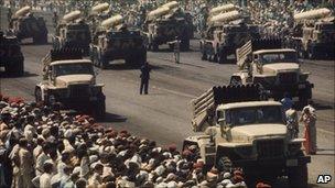 Egyptian army mobilising during the 1973 Yom Kippur War