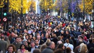 Shoppers in Oxford Street