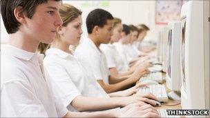 Students using computers (file pic)