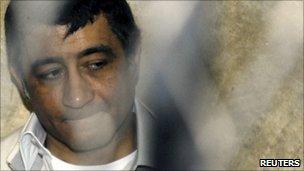 Ahmed Ezz outside the court in Cairo, 23 February