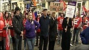 Protesters in Warwickshire