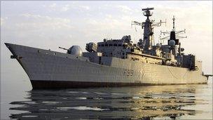 HMS Cornwall on duty in the Gulf