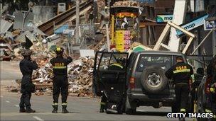 Search and Rescue teams in central Christchurch, 28 February 2011