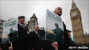 Gulf War veterans protest in Westminster