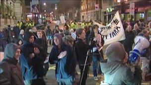 Protesters in Camden