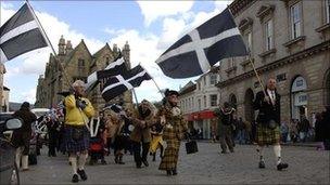 Flying the St Piran's flag in Truro