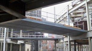 Footbridge in Trinity Leeds similar to the one stolen