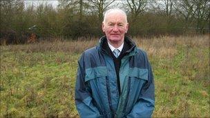picture of William McNaught on some of the land he bought