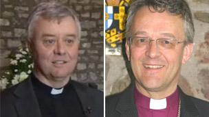 Canon Keith Evans, Vicar of Oystermouth, and The Rt Rev John Davies, Bishop of Swansea & Brecon