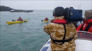 Filming Ben Fogle on Anglesey