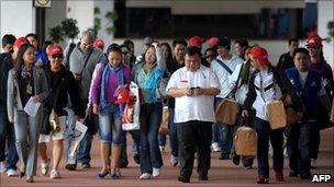 Passengers at Manila international airport