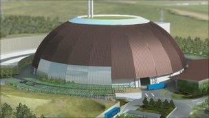 Artist's impression of Viridor's proposed waste plant