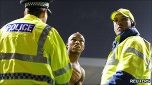 El-Hadji Diouf with his shirt off after match