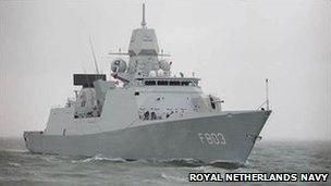 The Dutch warship Tromp (image from Dutch navy website)