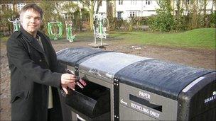 Mike Pitt and solar-powered bin