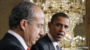 US President Barack Obama and Mexican President Felipe Calderon