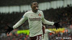 Sunderland's Asamoah Gyan