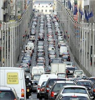 Traffic congestion, Brussels (Image: AP)