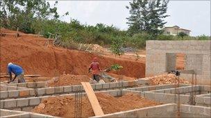 New houses being built in Takoradi