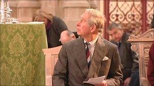 Prince Charles visiting St Edmundsbury Cathedral