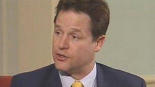 Deputy Prime Minister and Liberal Democrat leader Nick Clegg